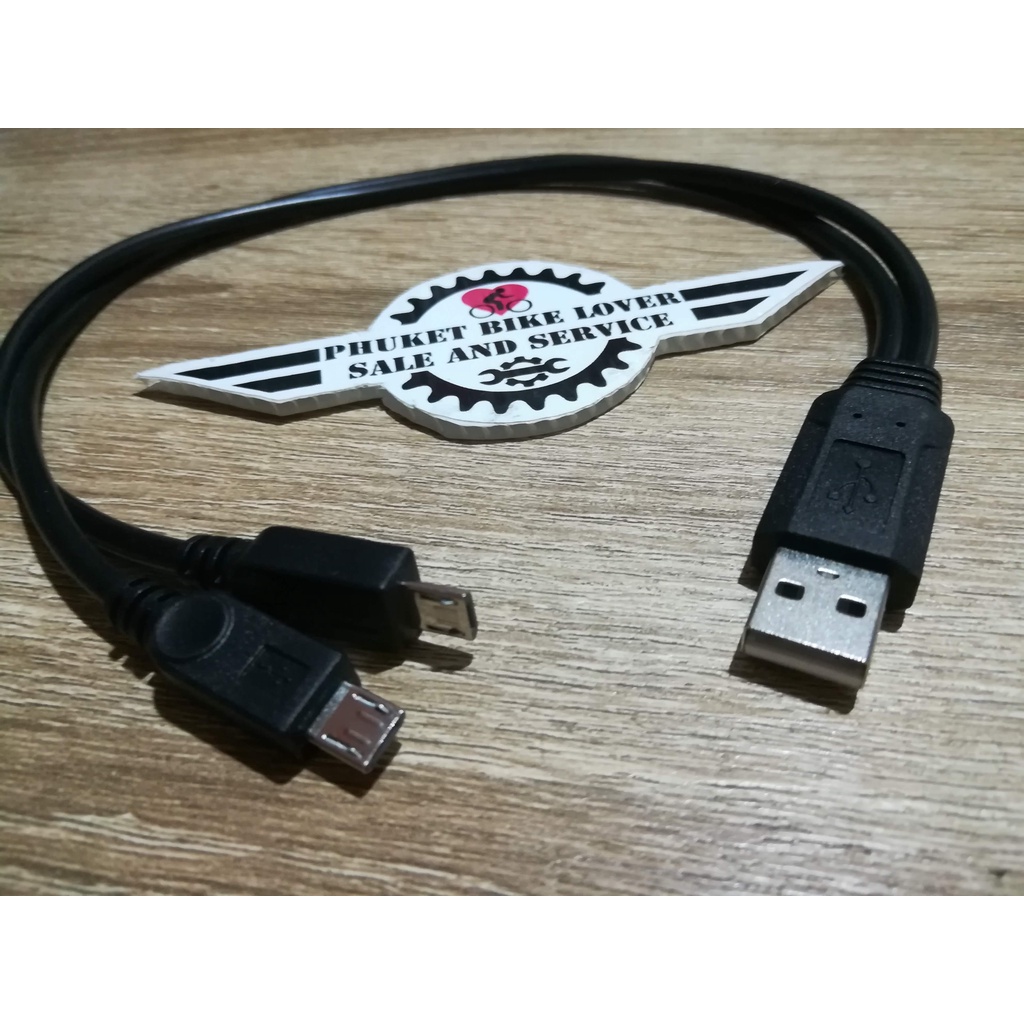 สายชาร์จ micro usb 2 หัว สำหรับชาร์จมือถือได้ 2 เครื่อง ไม่เปลืองช่องเสียบ USB ต่อชาร์จ power bank 1 usb to 2 micro usb