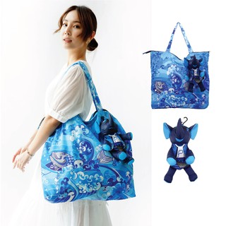 🐘พร้อมส่ง🐘 เอลฟ์...กระเป๋าผ้าพิมพ์ลายทะเล (Eleph Foldable Bag - Blue Sea)