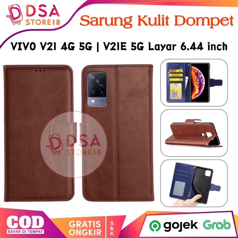 เคส Vivo V21 4G 5G / Vivo V21 V21E 4G Casing / Leather Case Flip Cover Wallet Hp Wallet Leather Casi