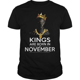 เสื้อยืดโอเวอร์ไซส์เสื้อยืด พิมพ์ลาย Panther Kings Are Born In November สีดํา เหมาะกับของขวัญวันเกิด สําหรับผู้ชายS-4XL