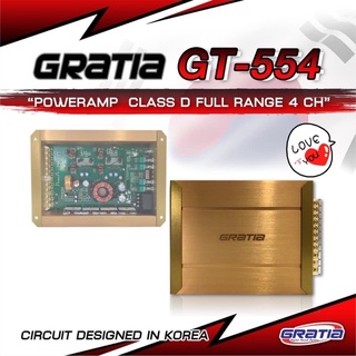 พาวเวอร์แอมป์ 4ch แอมป์รถยนต์ คลาสดี 4CH Gratia GT-544 2500w ของใหม่