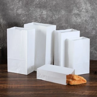 (แพ็ค 100 ใบ) ถุงกระดาษสีขาว อเนกประสงค์ แบบพับข้าง ซองขยายข้าง #P279W ถุงกระดาษมีก้น ถุงใส่เบรค ถุงใส่เบเกอรี่