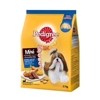 เพดดิกรี มินิ อาหารสุนัขพันธุ์เล็ก รสไก่ ตับ และผัก 2.7 กก. อาหารสุนัข Pedigree Dog Food Mini Chicken &amp; Liver &amp; Vegetabl