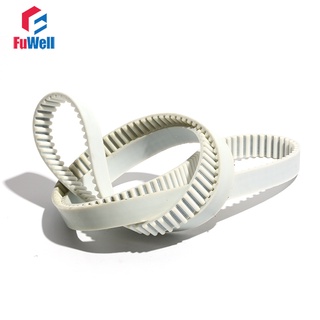 5M-1040/1050/1070/1090 White PU Timing Belt HTD5M Closed Loop 15/20/25/30mm Width Toothed Belt Polyurethane Transmission