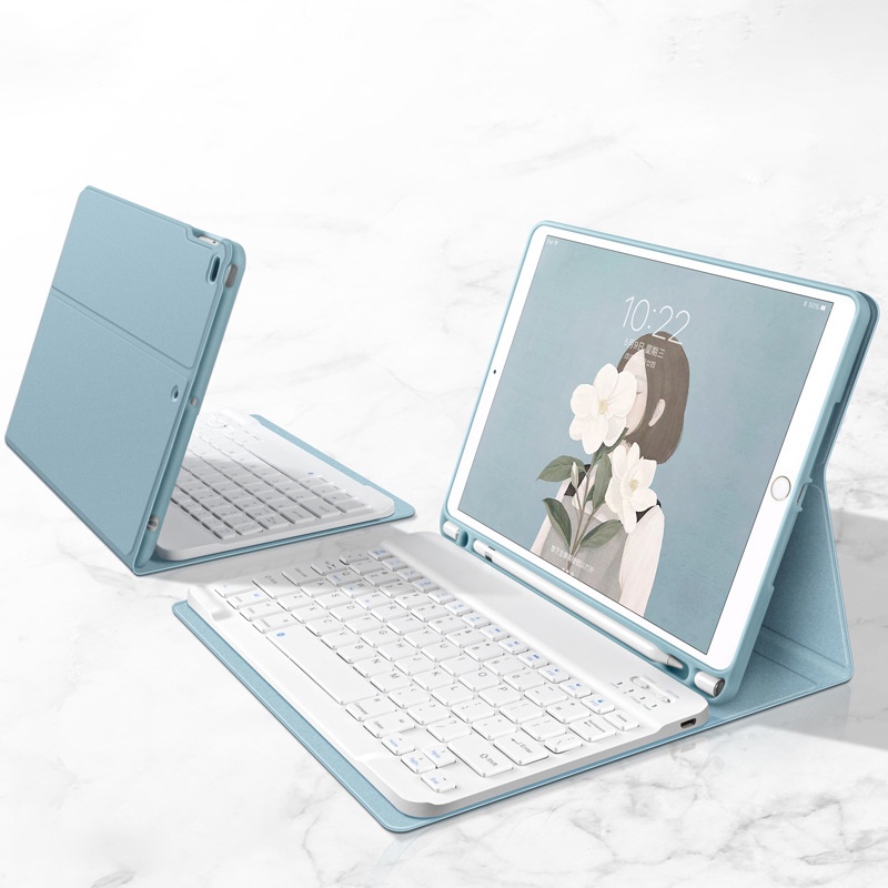 Trifold Stand Case with Keyboard for iPad Pro 12.9 2021 pro 11 Cover Magnetic Keyboard for iPad 9.7 
