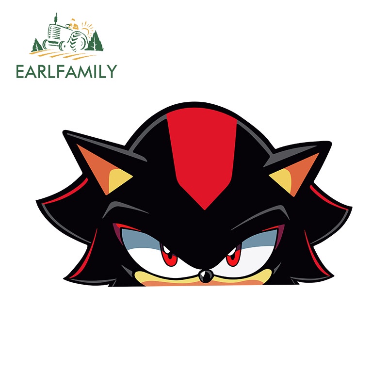 Earlfamily 13 ซม.x 7.7 ซม.Sonic Shadow Peekerประเภทรถสติกเกอร์แฟชั่นScratch-Proof SimpleไวนิลDecalsกันน้ํากระจกรถจัดแต่งทรงผม