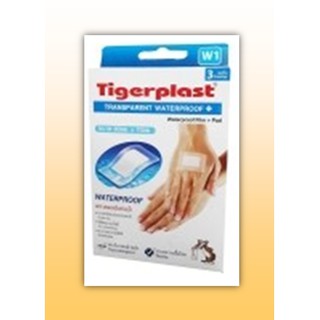 Tigerplast พลาสเตอร์ใสกันน้ำ  พร้อมแผ่นซึมซับค่ะ &gt;&lt;