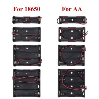 กล่องพลาสติกใส่แบตเตอรี่ AA/18650 ขนาดมาตรฐาน พร้อมสายไฟ 3.7V/1.5V