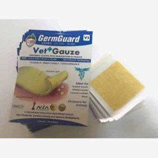 ผ่าก็อชซับแผลฆ่าเชื้อ vet gauze 1กล่อง 10แผ่น