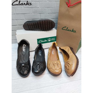 Clarks 8826 รองเท้าส้นแบน สําหรับผู้หญิง / รองเท้าทํางาน สําหรับผู้หญิง หนังแท้ / Clarks ของแท้