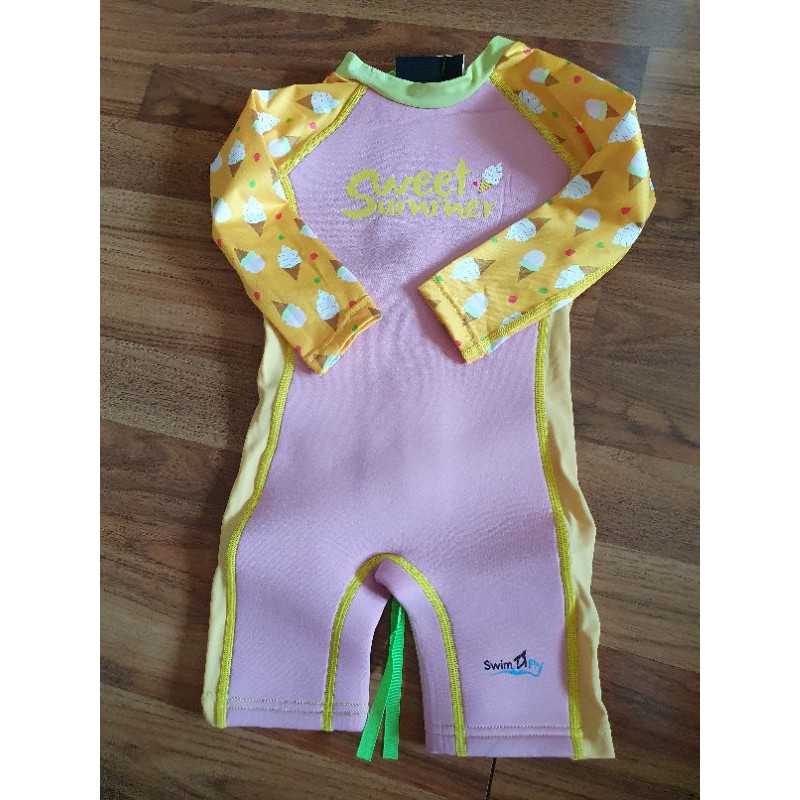 ส่งฟรี!! ชุดว่ายน้ำเก็บอุณหภูมิ เด็กผู้หญิง SwimFly 2-4Y มือสอง