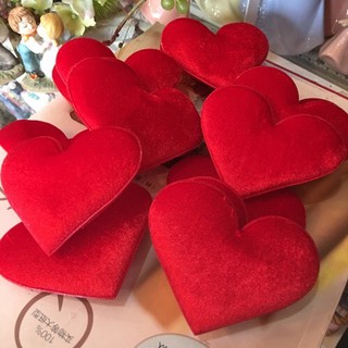 8cm หัวใจ หัวใจผ้า กำมะหยี่ ขนาด 8 เซนติเมตร จำนวน 2 ชิ้น heart for valentine gift