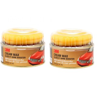 3M (2ชิ้น) แว๊กซ์เคลือบเงาสีรถ Cream Wax Gloss N Shine 220 กรัม