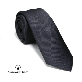 Giorgio Del Sarto Necktie 6 cm Black with Fabric Texture เนคไทสีดำลายพื้นมีเท็กเจอร์ #2