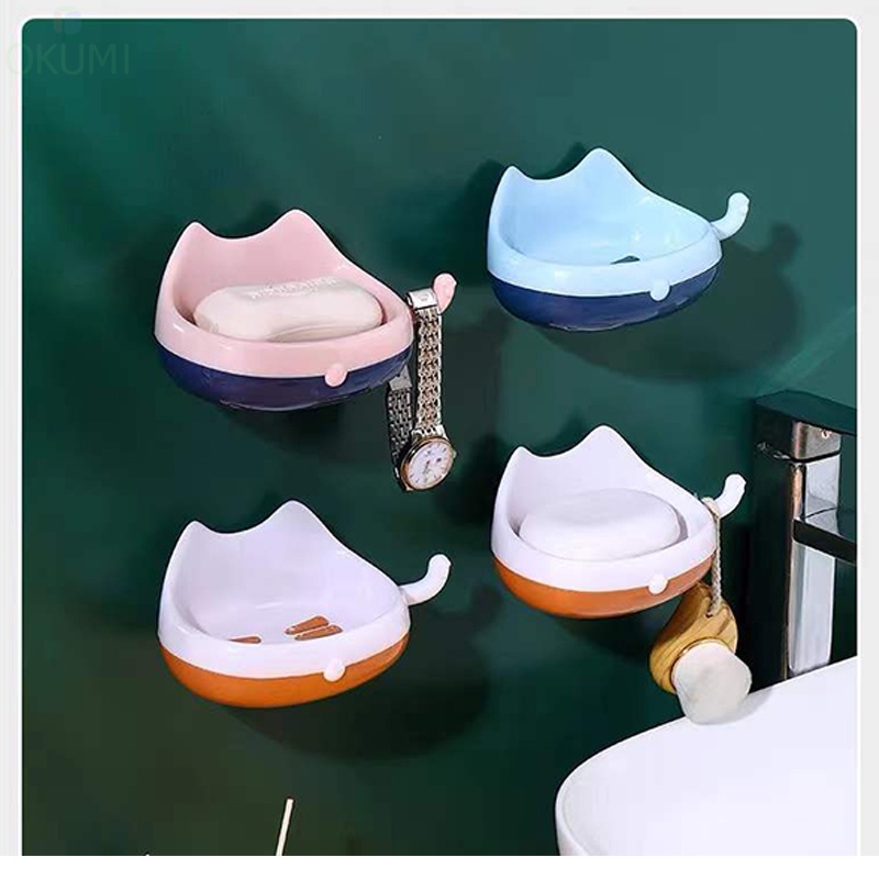 OKUMI_SHOP ที่วางสบู่ ที่ใส่สบู่ติดผนัง ที่วางสบู่ในห้องน้ำ - รูปที่ 2