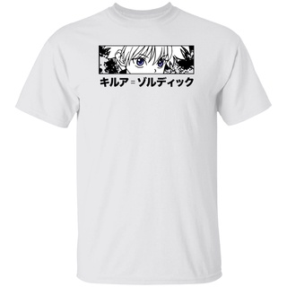 T-Shirtเสื้อยืดแขนสั้น พิมพ์ลายโลโก้อนิเมะ killua hunter x hunter แบบเรียบง่าย สไตล์ญี่ปุ่น S-5XL