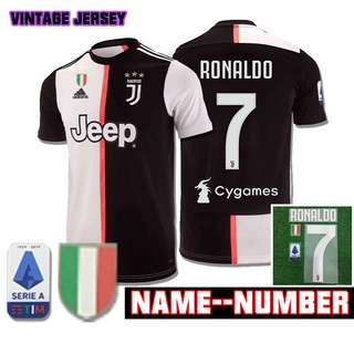 เสื้อกีฬาแขนสั้น ลายทีมชาติฟุตบอล Juve 19-20 Juve ชุดเหย้า สไตล์เรโทร ไซซ์ s - 2xl