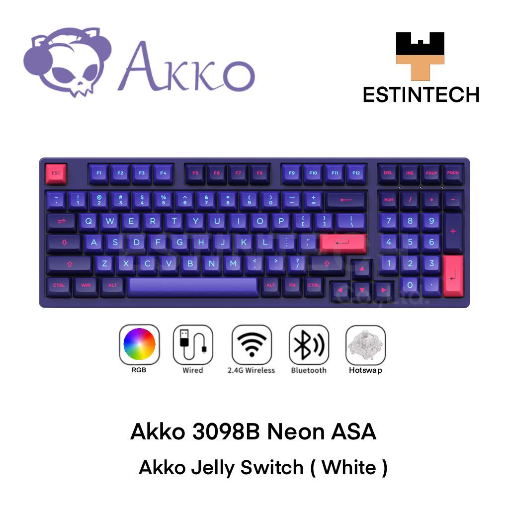 Keyboard (คีย์บอร์ด) Akko 3098B Neon ASA Akko Jelly Switch (White) ของใหม่ประกัน 1ปี