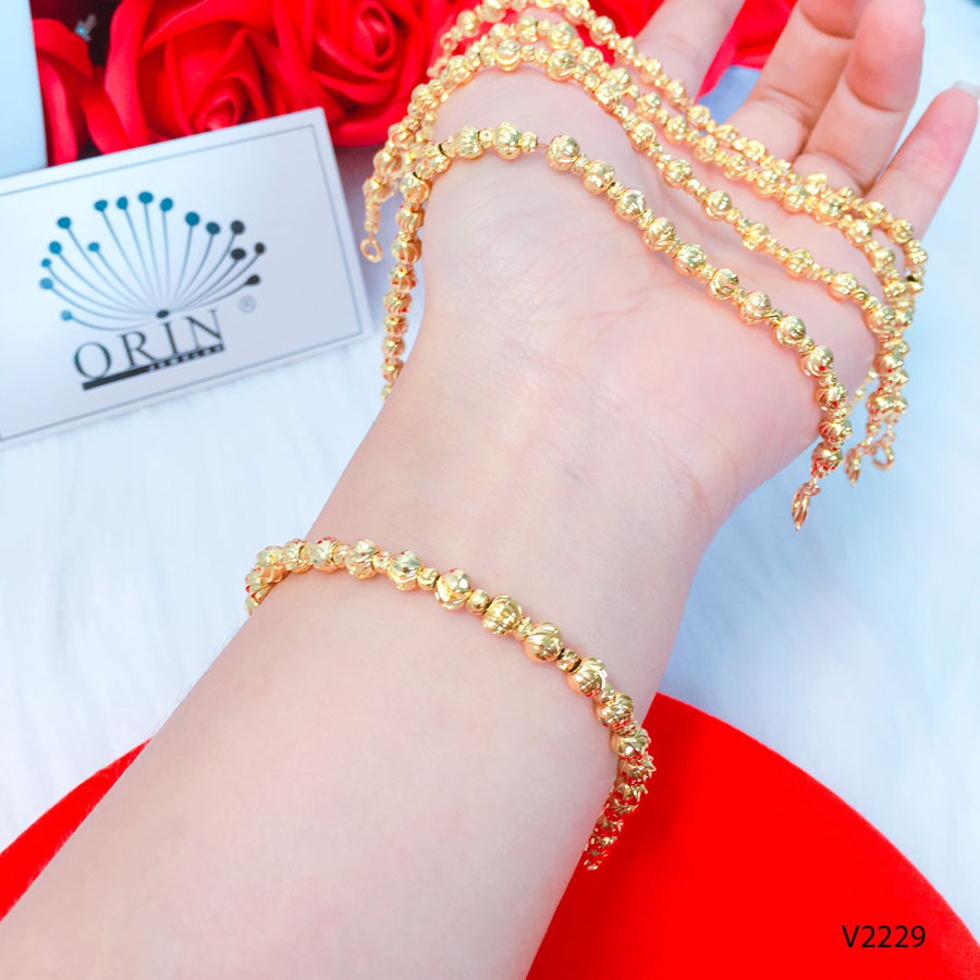 Orin V2229 สร้อยข้อมือและกําไลหินอ่อนสีเหลืองขนาดใหญ่และเล็กคุณภาพสูง