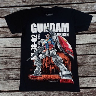 เสื้อยืดโอเวอร์ไซส์Bt168 เสื้อยืดผ้าฝ้าย พิมพ์ลายอนิเมะ GUNDAM RX-78-02 สีดํา สไตล์ญี่ปุ่นS-4XL