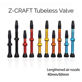 จุ๊บเติมลม วาล์ว ทูปเลส Tubeless Valve สำหรับล้อ เสือหมอบและเสือภูเขา ความยาว 40,60,80,100mm พร้อมฝาปิดและแหวนอลู