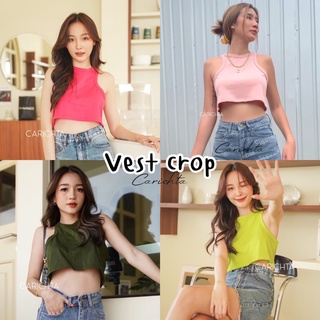 carichta 💕 Vest crop เสื้อกล้าม เสื้อแขนกุด skinny oversize ทรงเบสิค เสื้อครอป