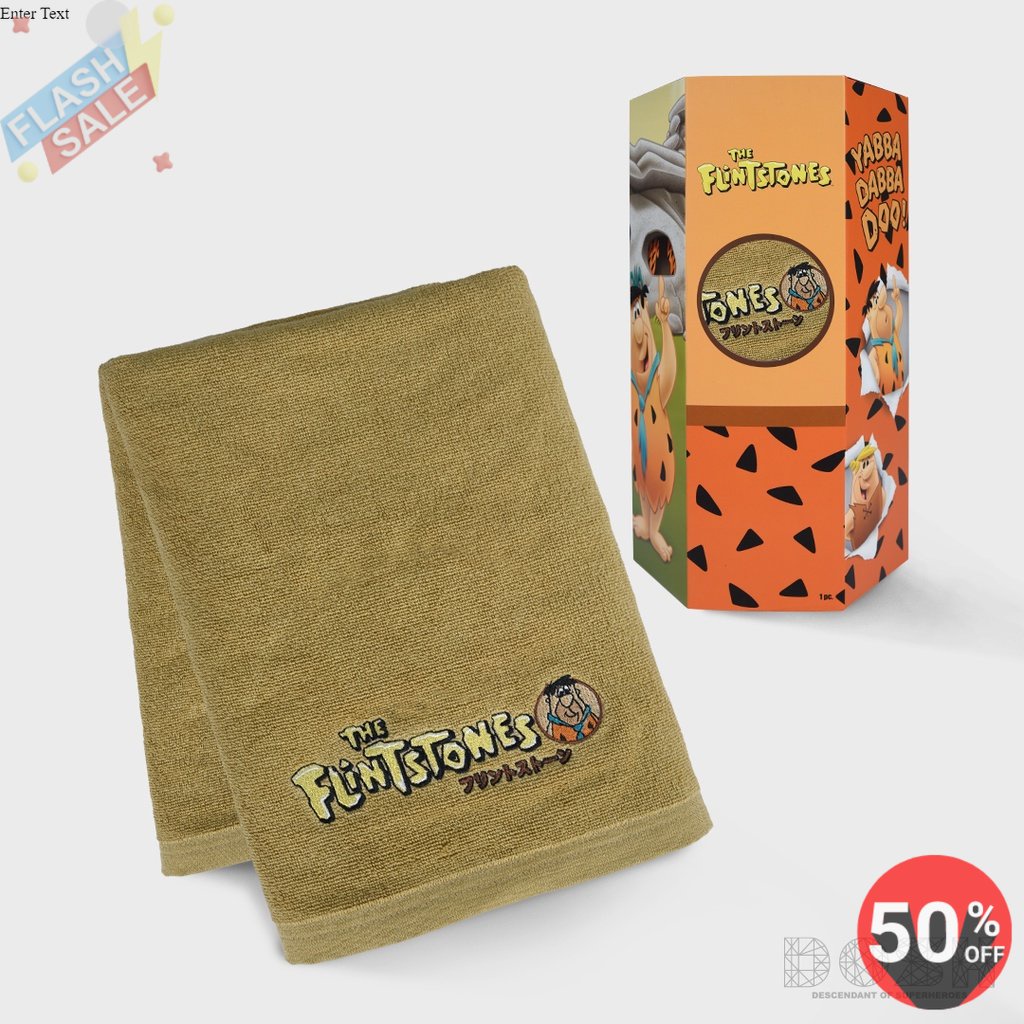 DOSH:TOWELผ้าเช็ดตัว ขนาด 27x54 นิ้ว สีน้ำตาล ลิขสิทธิ์พิมพ์ลาย FLINTSTONES  รุ่นDFTW5000-CR