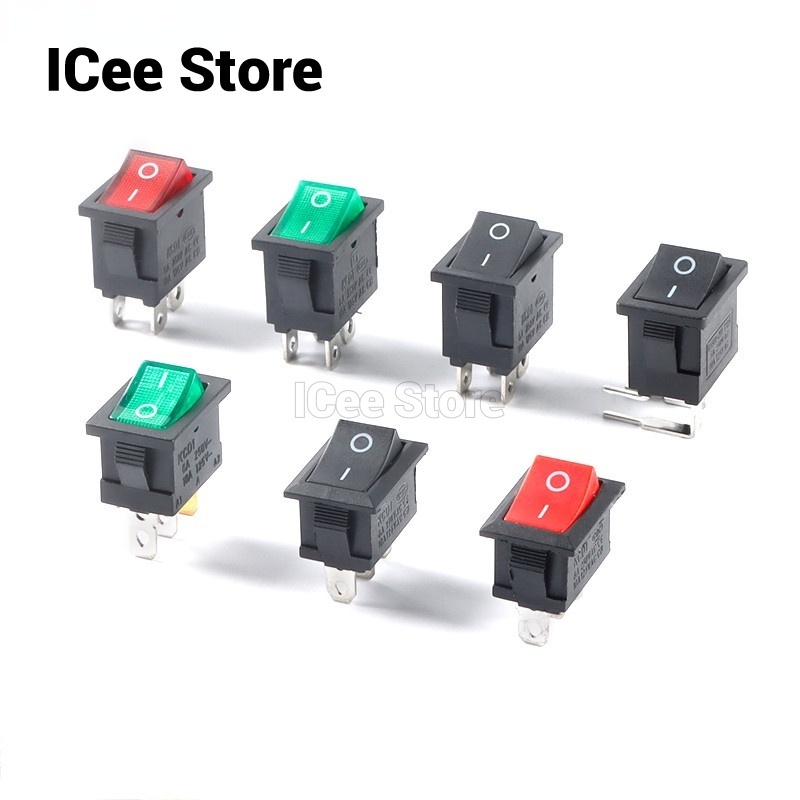 Kcd1 สวิตช์โยก 21*15 มม. 6A/250V AC 10A/125V AC LED 2Pin 3Pin 4Pin 6Pin เปิด-ปิด 5 ชิ้น