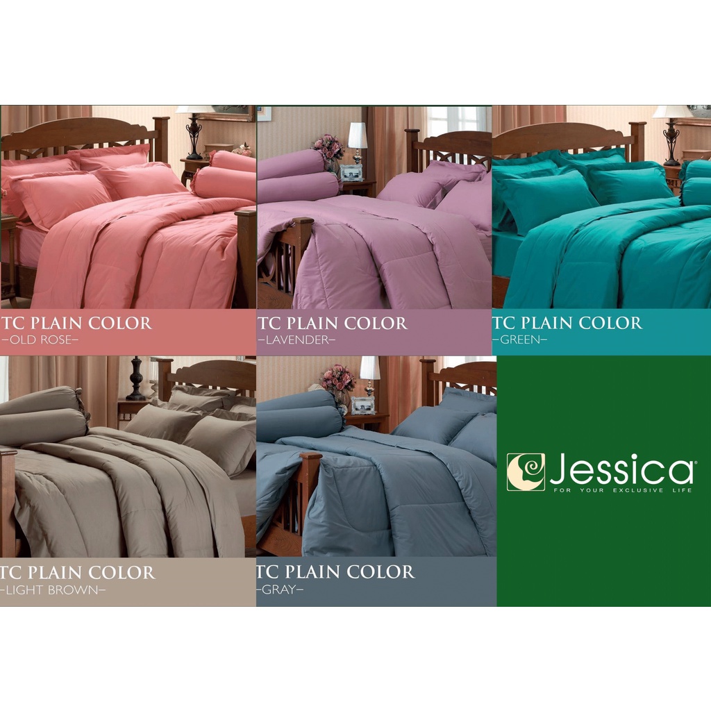 JESSICA(เจสสิก้า) ชุดเครื่องนอน(6/5) สีพื้น ผ้าปูที่นอน ลิขสิทธิ์แท้100%