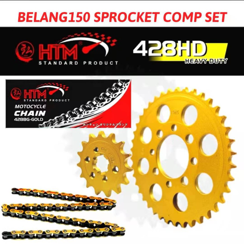 428HD HBG-122L BELANG150 SUZUKI SPROCKET SET RACING GOLD HTM