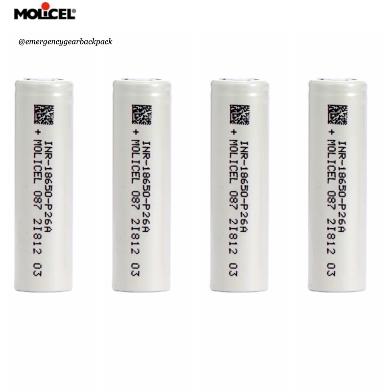 Molicel P26A INR18650 2600mAh 3.6V 35A High-drain-Li-ion battery