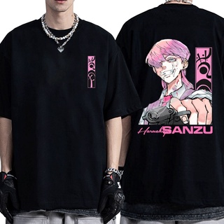 เสื้อผ้าผชเสื้อยืดแขนสั้น พิมพ์ลายกราฟิกอนิเมะ Tokyo Revengers Sanzu Haruchiyo สไตล์ฮาราจูกุ สตรีท สําหรับผู้ชาย และผู้ห