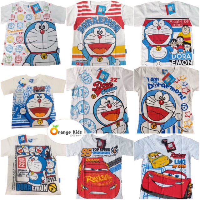 เสื้อยืดเด็ก ลิขสิทธิ์แท้ ลายโดเรมอน cars มิกกี้