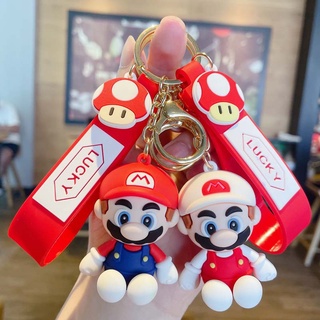 พวงกุญแจ จี้การ์ตูน Super Mario Brothers Mario Louis Game แฮนด์เมด สําหรับตกแต่งกระเป๋าเป้สะพายหลัง รถยนต์