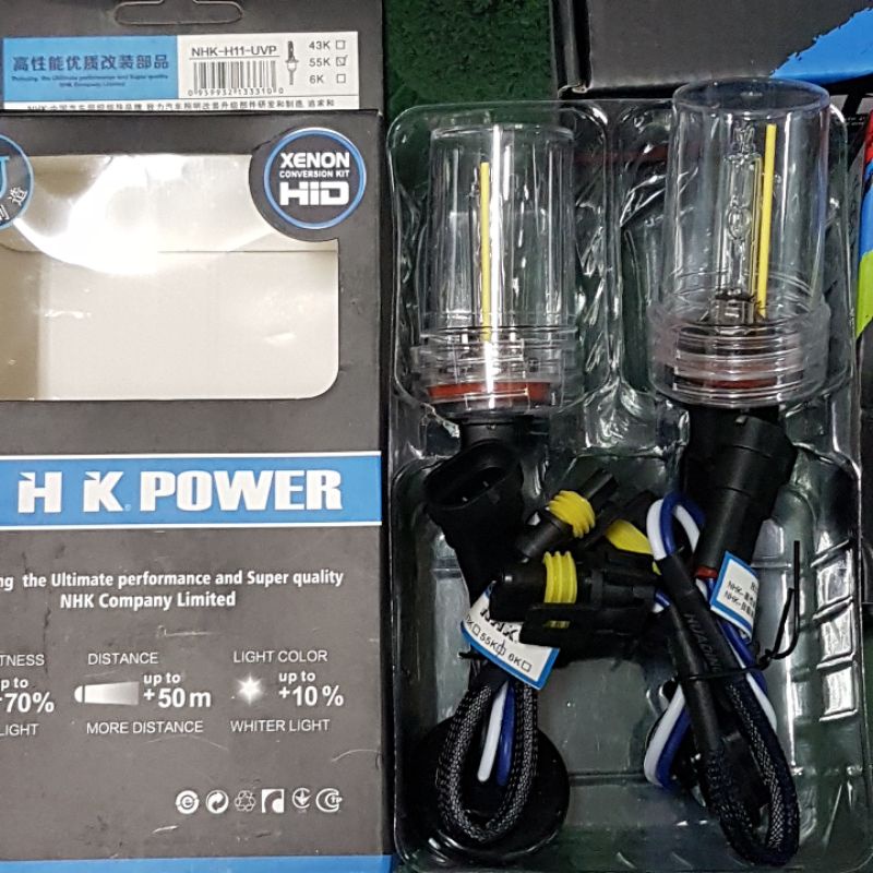 NHK หลอดไฟ xenon HID คุณภาพสูง ชนิด high lumen D2S D4S D2H H1 H7 H11 9006(HB4) 9005(HB3) HIR2(9012)spacial 21mm 19.8mm