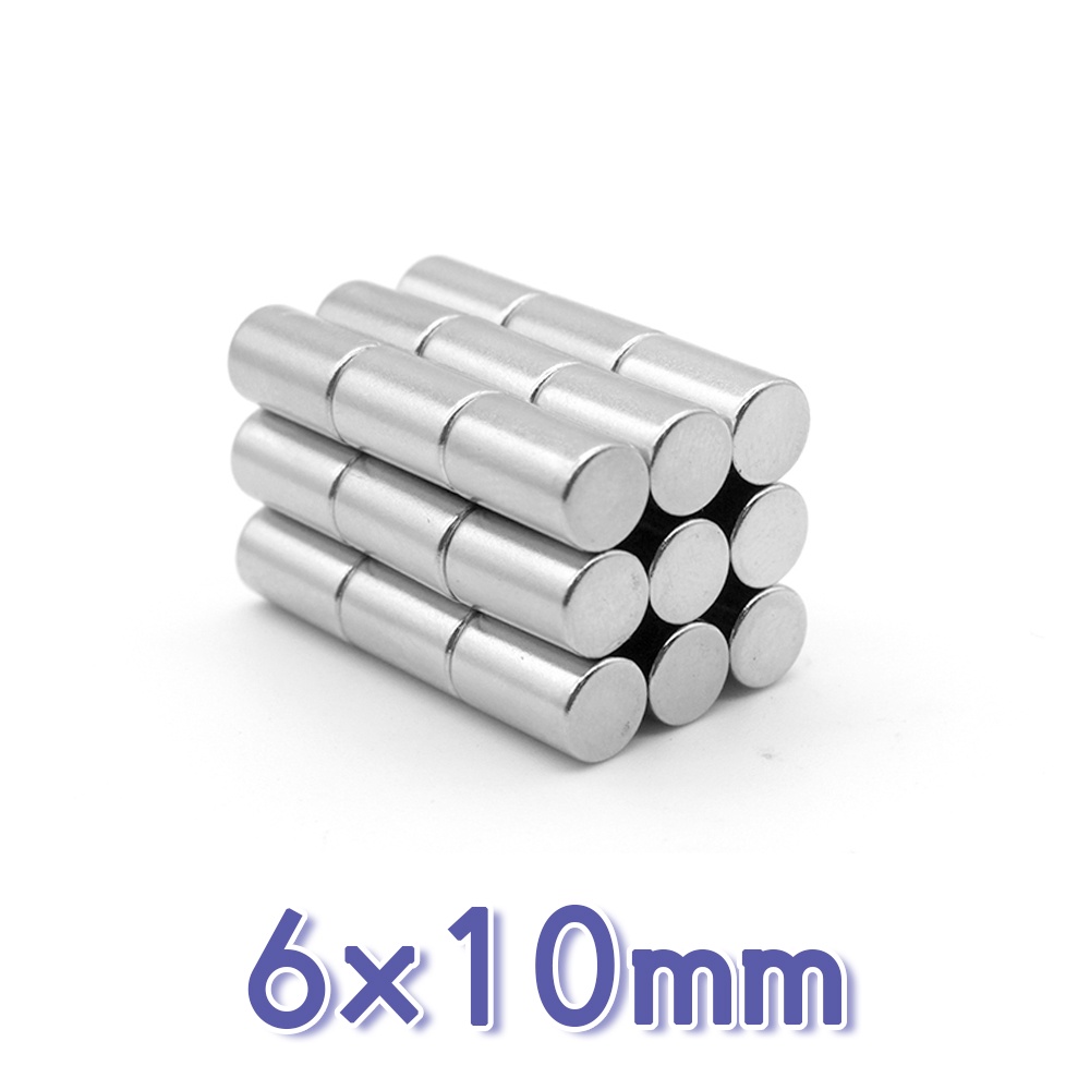 1/5ชิ้น แม่เหล็ก 6x10มิล ทรงกระบอก 6*10มิล Magnet Neodymium 6x10 แม่เหล็กแรงสูง 6x10mm แม่เหล็กแรงดูดสูง 6*10mm