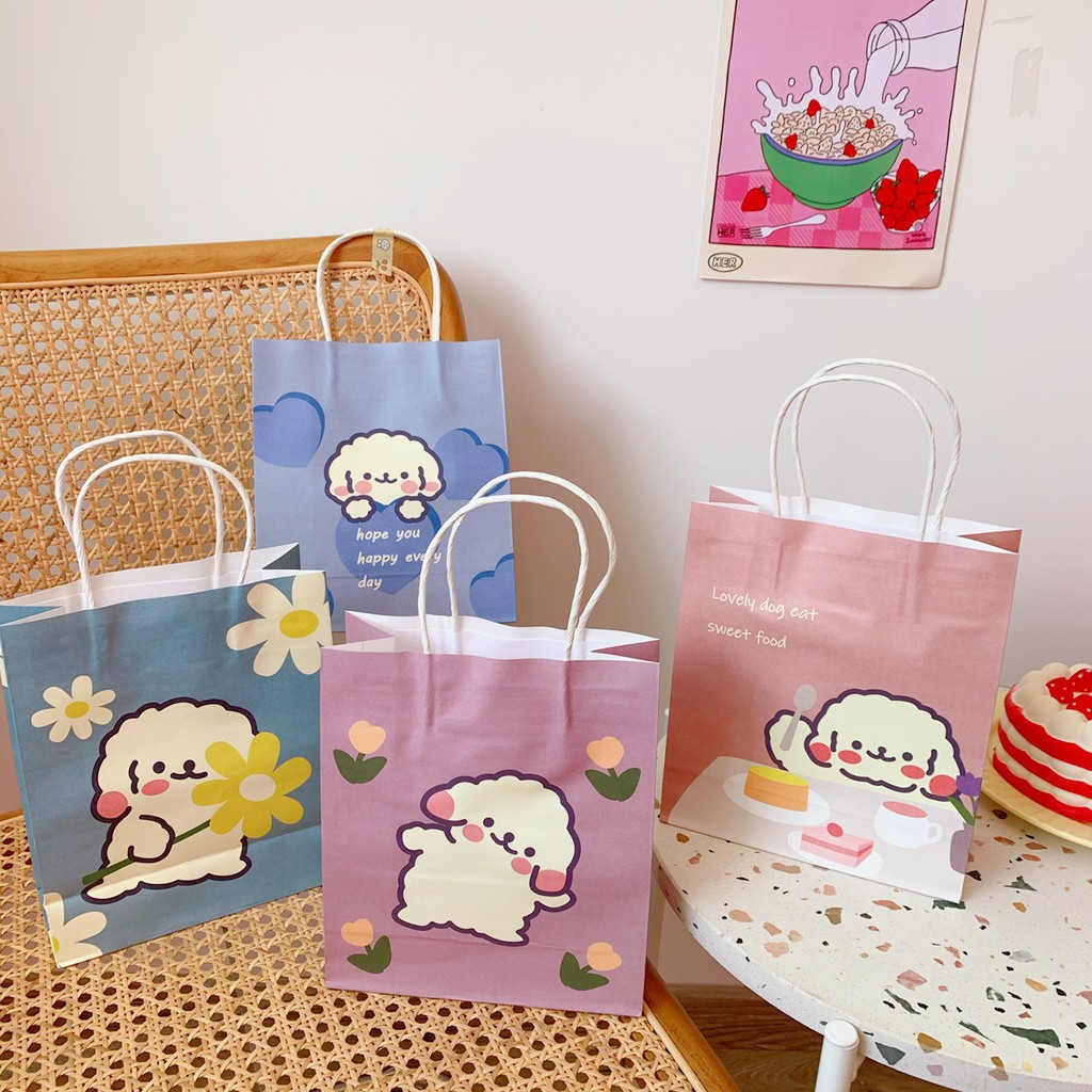KRAFT KOREAN STYLE PAPER BAG - CARTOON PAPER BAG - PICTURES, GIFT BAG A213