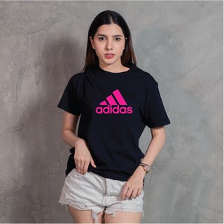 เสื้อ Adidas พร้อมรีดลายสีชมพูนีออน มีให้เลือก 6 สี เสื้อยืดแฟชั่น เสื้อคอกลม ผ้าcotton Fully comb 100%