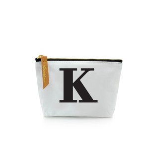 กระเป๋าผ้าลายอักษร ALPHABET  Pouch Coin Bag  WHITE  K