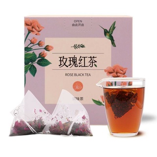 玫瑰红茶 ชาแดงกุหลาบ แบบกล่อง 12 ซอง