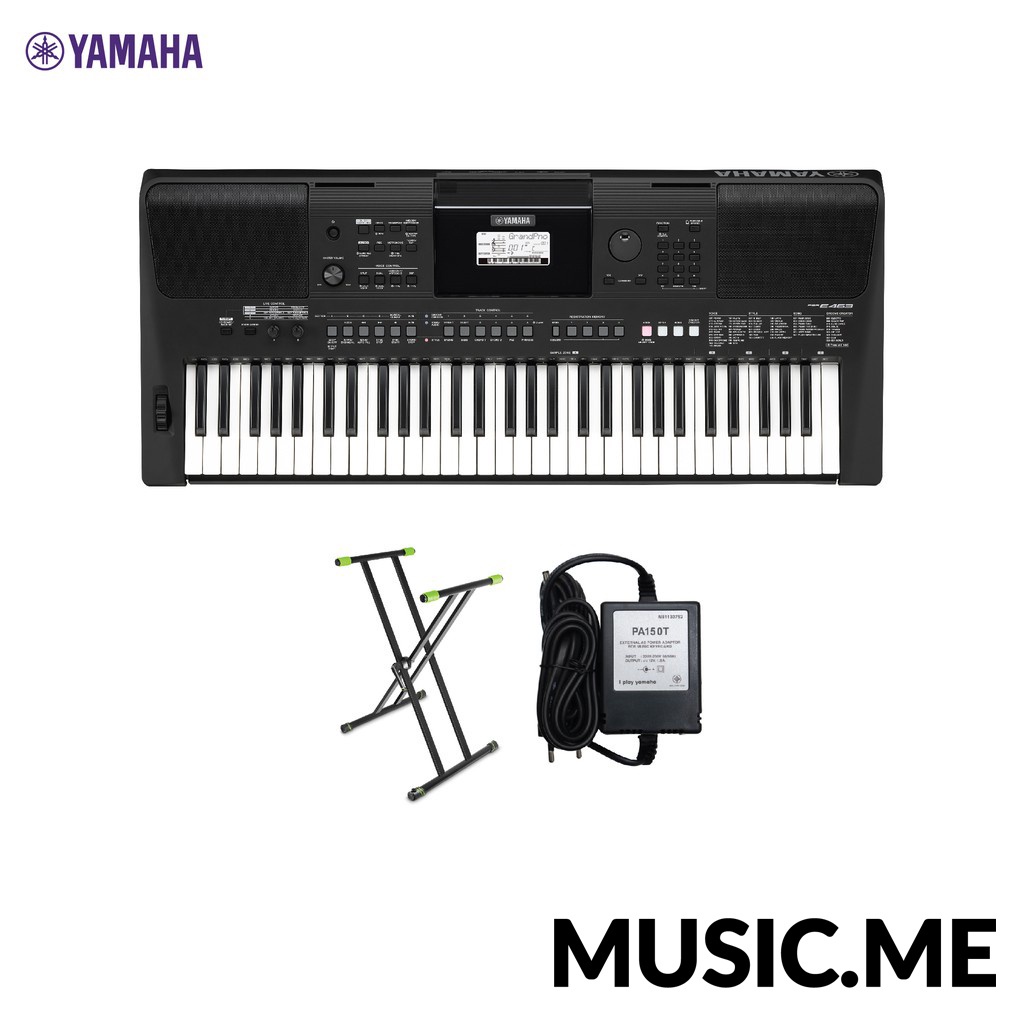 ┅❏♘YAMAHA PSR-E463 Portable Keyboard คีย์บอร์ดไฟฟ้ายามาฮ่า รุ่น PSR-E463 แถมขาตั้ง