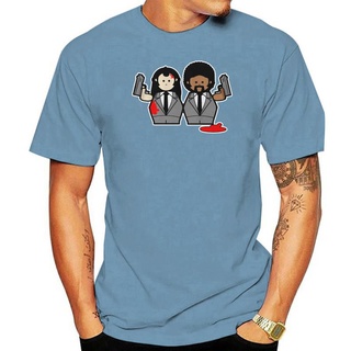 เสื้อยืดผ้าฝ้าย 100% พิมพ์ลายภาพยนตร์ Pulp Fiction Clic Film Inspired สไตล์เรโทร สําหรับคู่รักSize S-5XL