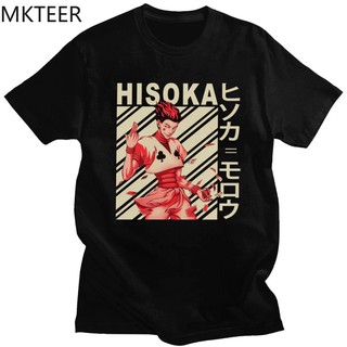 เสื้อยืดโอเวอร์ไซส์2020 แฟชั่นฤดูร้อนอะนิเมะ Hisoka Morow Hunter X Hunter เสื้อ T ลำลองบุรุษ Harajuku เสื้อแขนสั้นสีดำS-