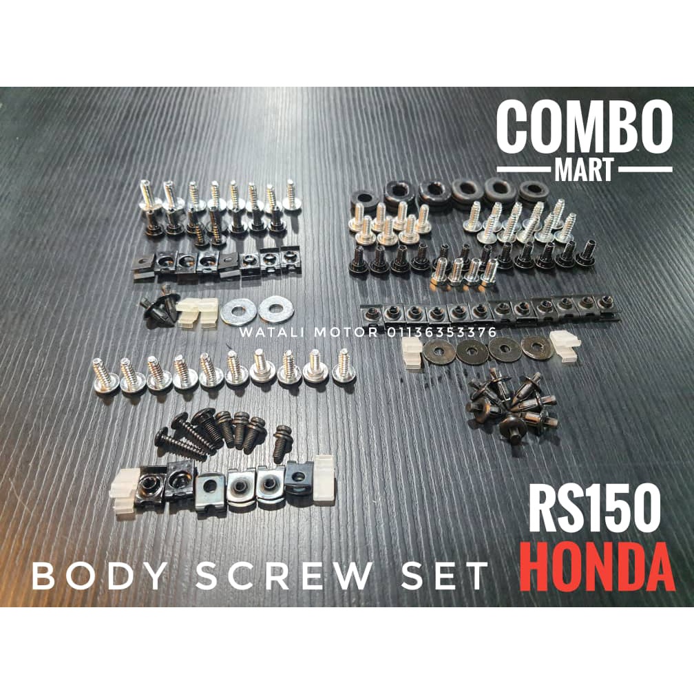 HONDA RS150 COVER SCREW BODY FULL COMPLETE SET HANDLE SCREW LEG SHIELD SCREW FRAME SCREW คุณภาพสูง