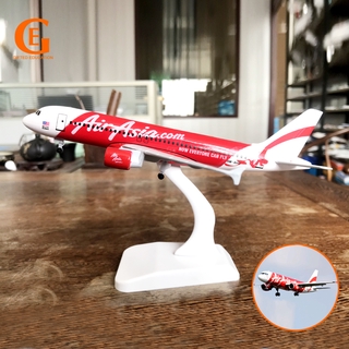 Air Asia A320 โมเดลเครื่องบินโลหะ Die-cast Merah Putih Airbus 320 เครื่องบินของสะสม 16ซม./20ซม.