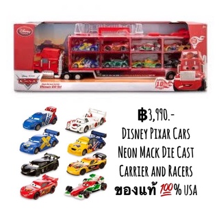 Disney Pixar Cars Neon Mack Die Cast Carrier and Racers ของแท้ 💯% usa