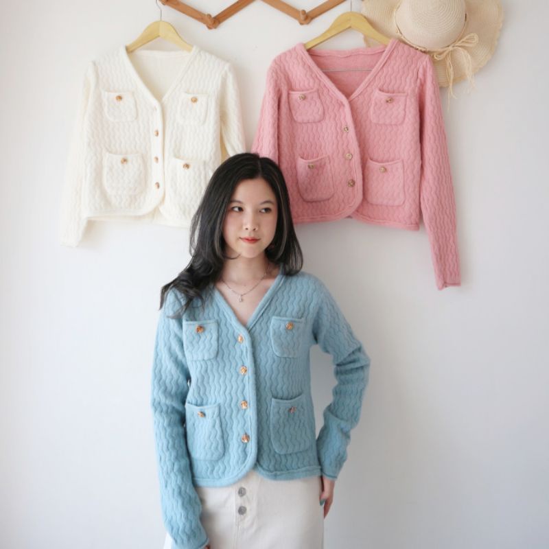 SEON AH CARDI KOREAN CARDIGAN SWEATHER เสื้อกันหนาวเกาหลีผู้หญิง PREMIUM KNIT MATERIAL
