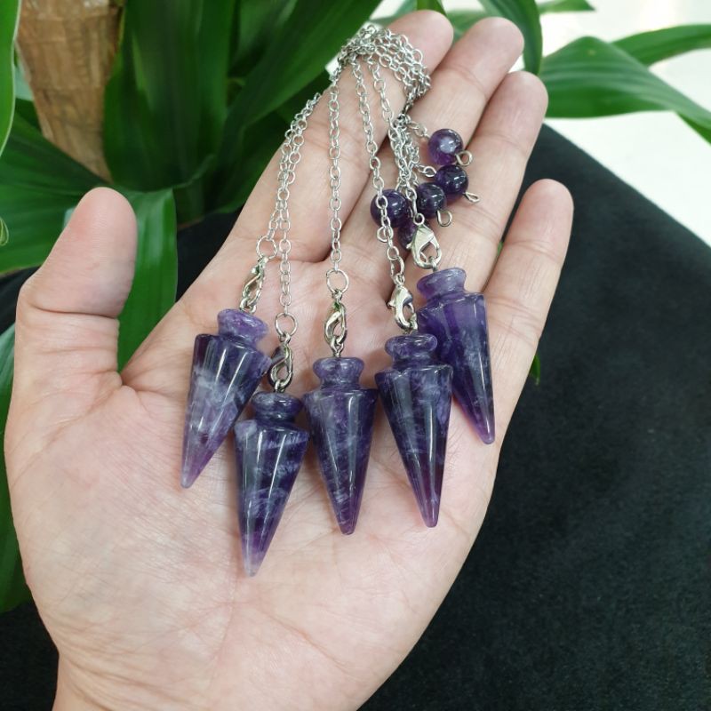 เพนดูลั่มอเมทิสต์ อเมทิสต์ หินอเมทิสต์ (Amethyst)อเมทิส อะเมทิสต์ เพนดูลั่ม ลูกดิ่ง Pendulumชิ้นละ25