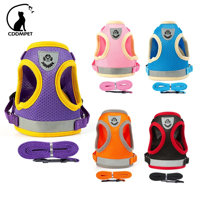 【CDDMPET】สายรัดสำหรับสุนัข สายรัดหน้าอก และสายจูง เหมาะกับฤดูร้อน สําหรับสัตว์เลี้ยง สุนัข แมว