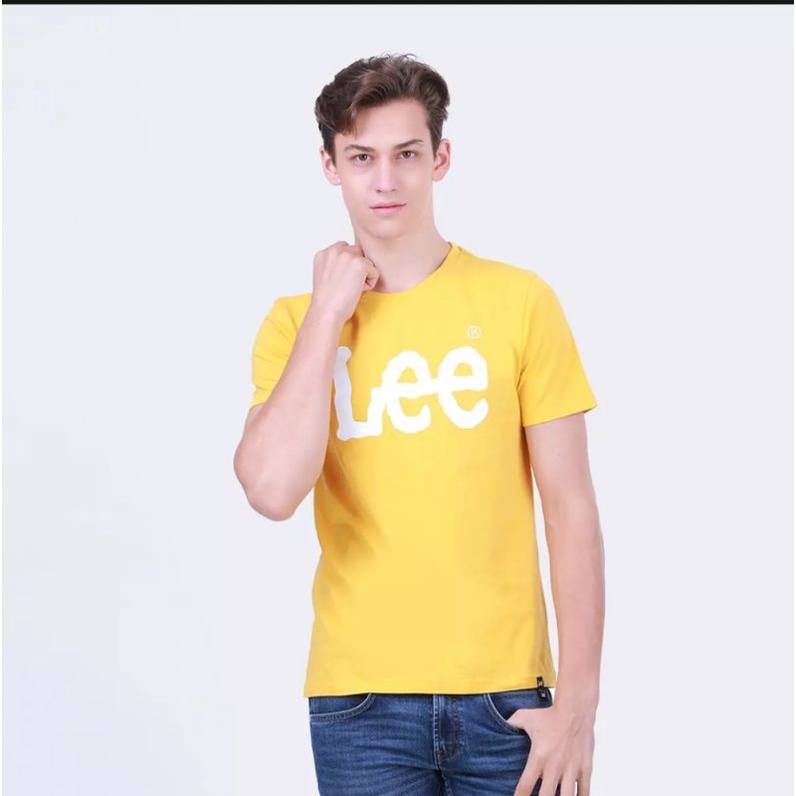 219 ฿ LEE เสื้อยืดแขนสั้นไซร์  s(37")  M(39") ผู้ชายสีเหลือง ลี